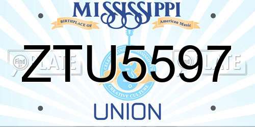 ZTU5597 Mississippi License Plate