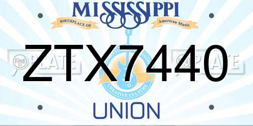 ZTX7440 Mississippi License Plate