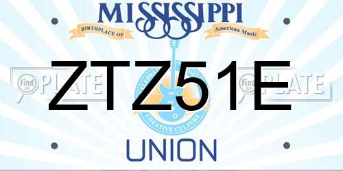 ZTZ51E Mississippi License Plate