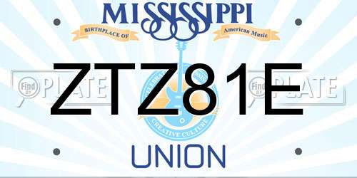 ZTZ81E Mississippi License Plate