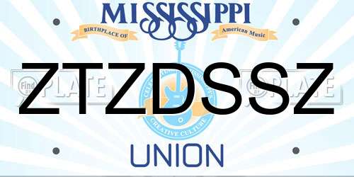 ZTZDSSZ Mississippi License Plate