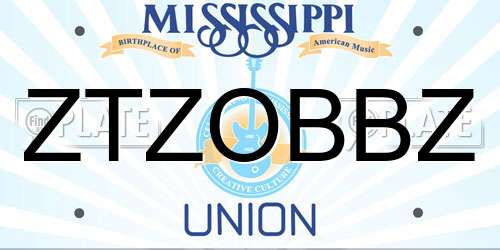 ZTZOBBZ Mississippi License Plate