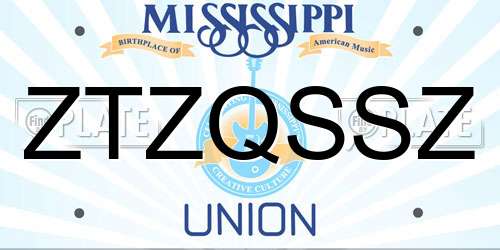 ZTZQSSZ Mississippi License Plate