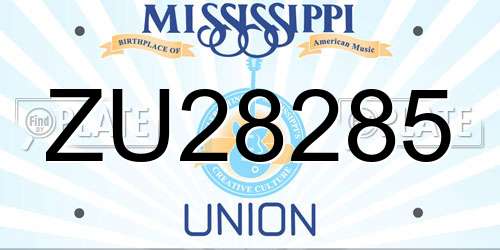 ZU28285 Mississippi License Plate