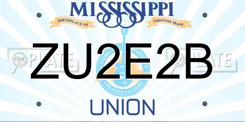 ZU2E2B Mississippi License Plate