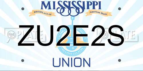 ZU2E2S Mississippi License Plate
