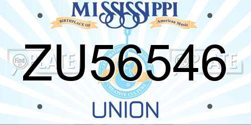 ZU56546 Mississippi License Plate