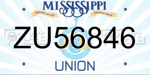 ZU56846 Mississippi License Plate