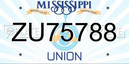 ZU75788 Mississippi License Plate