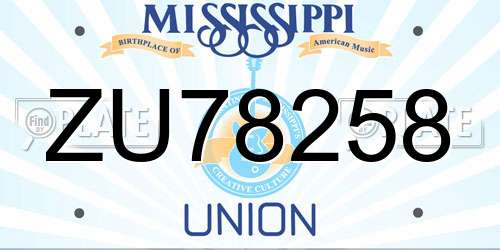 ZU78258 Mississippi License Plate