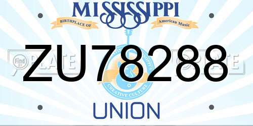 ZU78288 Mississippi License Plate