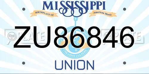 ZU86846 Mississippi License Plate