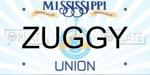 ZUGGY Mississippi License Plate