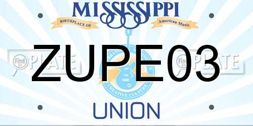 ZUPE03 Mississippi License Plate