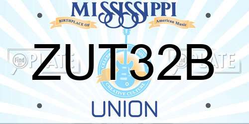 ZUT32B Mississippi License Plate