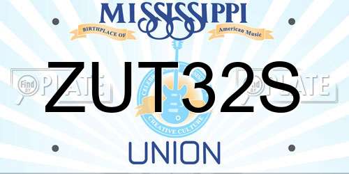 ZUT32S Mississippi License Plate
