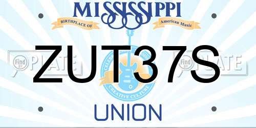 ZUT37S Mississippi License Plate