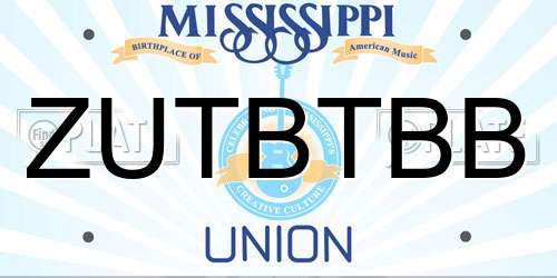 ZUTBTBB Mississippi License Plate