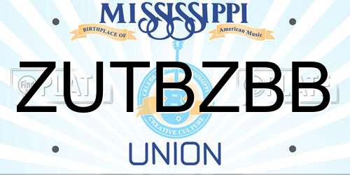 ZUTBZBB Mississippi License Plate