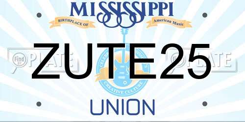 ZUTE25 Mississippi License Plate