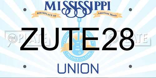 ZUTE28 Mississippi License Plate