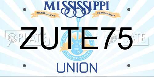 ZUTE75 Mississippi License Plate