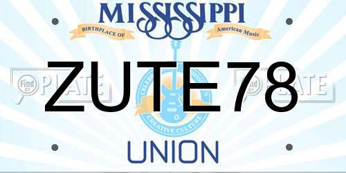 ZUTE78 Mississippi License Plate