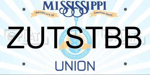 ZUTSTBB Mississippi License Plate