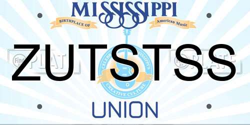 ZUTSTSS Mississippi License Plate