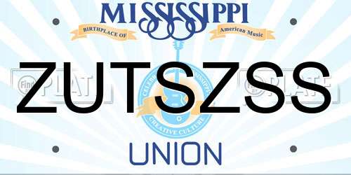 ZUTSZSS Mississippi License Plate