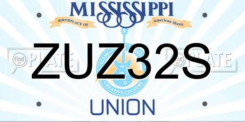 ZUZ32S Mississippi License Plate