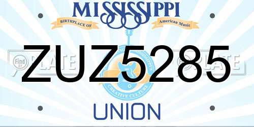 ZUZ5285 Mississippi License Plate