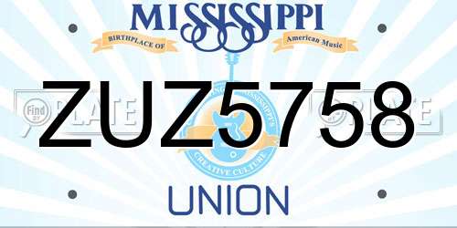 ZUZ5758 Mississippi License Plate