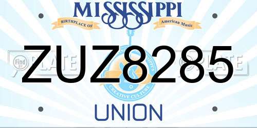 ZUZ8285 Mississippi License Plate
