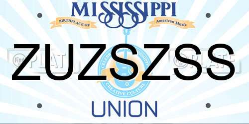 ZUZSZSS Mississippi License Plate