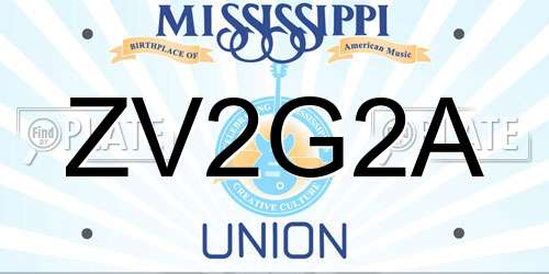ZV2G2A Mississippi License Plate