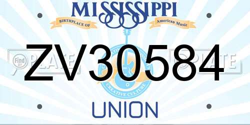 ZV30584 Mississippi License Plate