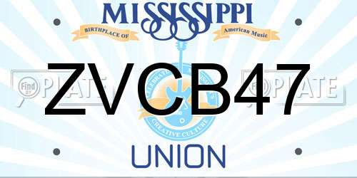 ZVCB47 Mississippi License Plate