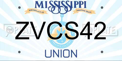 ZVCS42 Mississippi License Plate