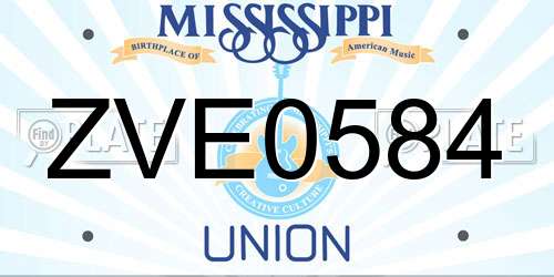 ZVE0584 Mississippi License Plate