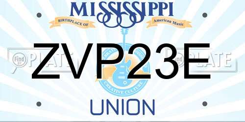 ZVP23E Mississippi License Plate