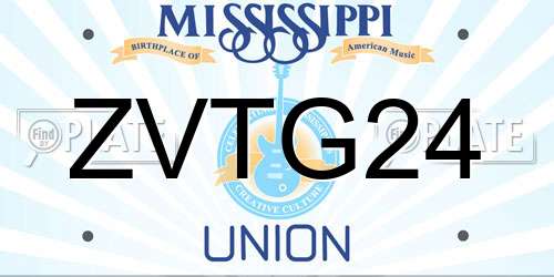ZVTG24 Mississippi License Plate