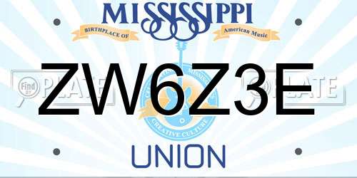 ZW6Z3E Mississippi License Plate