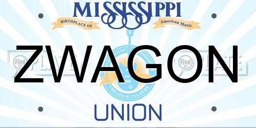 ZWAGON Mississippi License Plate