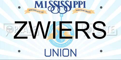 ZWIERS Mississippi License Plate