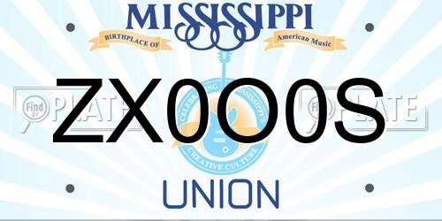 ZX0O0S Mississippi License Plate