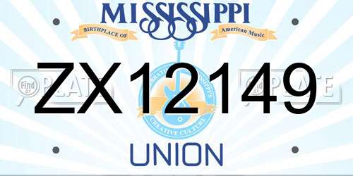 ZX12149 Mississippi License Plate