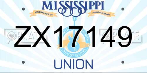 ZX17149 Mississippi License Plate