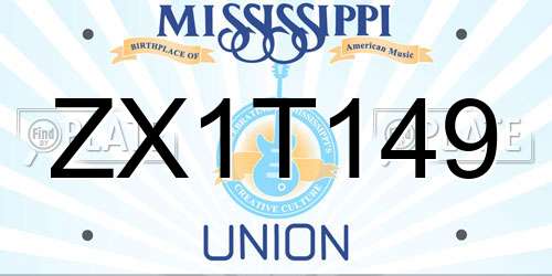 ZX1T149 Mississippi License Plate