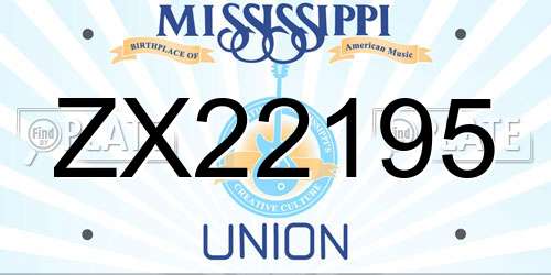 ZX22195 Mississippi License Plate